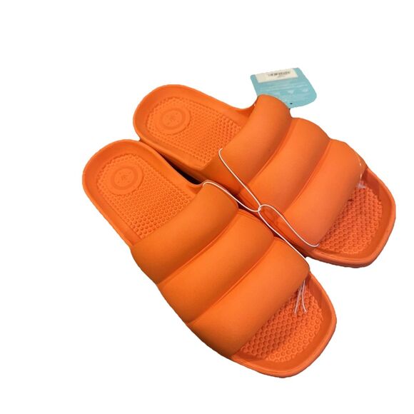Totes Everywear Slides Sandals Summer Orange Womens Size 11  NEW - Picture 6 of 8